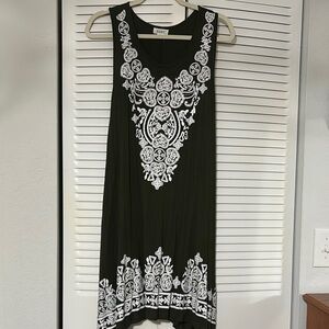 Exist Black and White Embroidered Dress